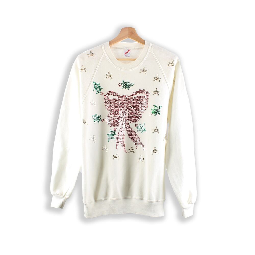 80s Vintage Sweatshirt - Christmas Jumper - Retro Xmas Sweatshirt - L